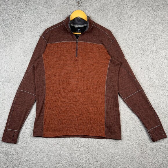 Kuhl Sweater Mens Large Timber Brown LS Lightweight Soft Brushed Knit Ryzer 1/4 - Picture 1 of 16